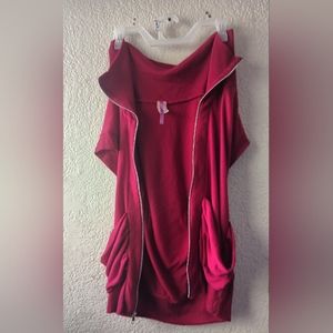Red zip up top